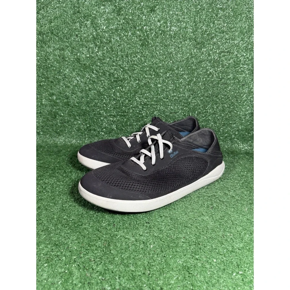 Olukai Men Size 10 MOKU Pae Black White Mesh Slip On Comfort Shoe Casual Sneaker